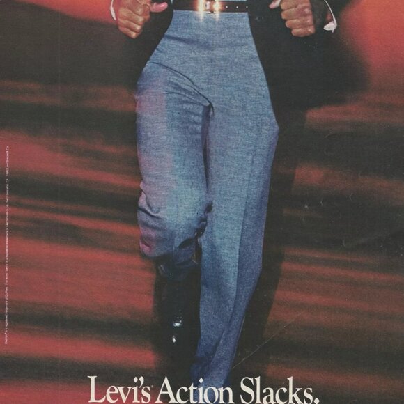 Levi's VTG Action Slacks Flat Front Sta-Prest Pants Polyester Gray Men's Sz 38x3 - Picture 10 of 11